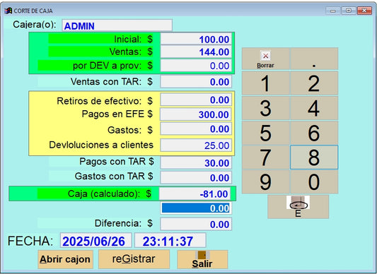 PV Inventarios. Programa Touch para Windows
