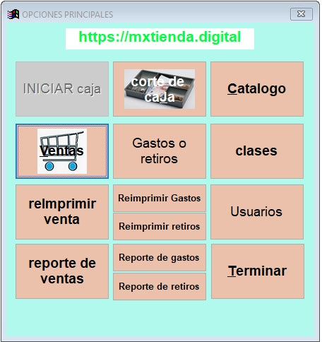 PV Caja.  Punto de Venta para Windows